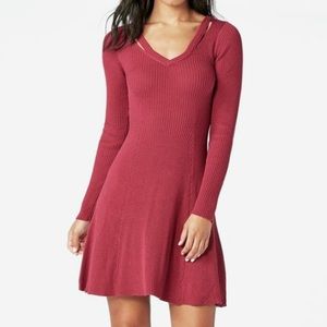 JUSTFAB Cutout Fit & Flare Sweater Dress